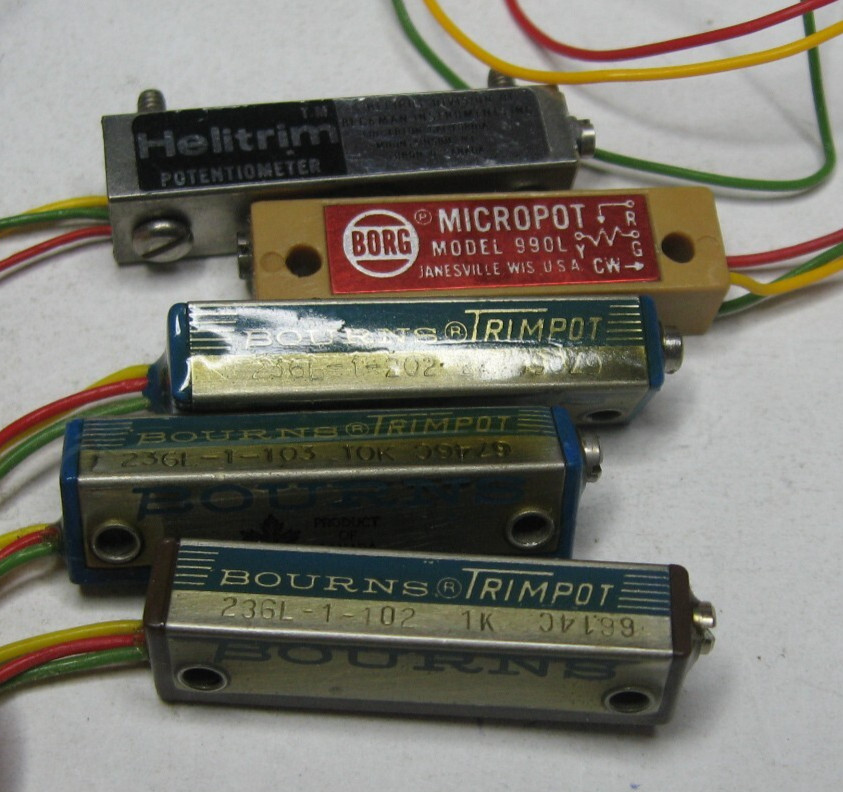 Trimmer Potentiometer Resistor Assorted Trimpot Wire Leads Used Pulls Qty 5