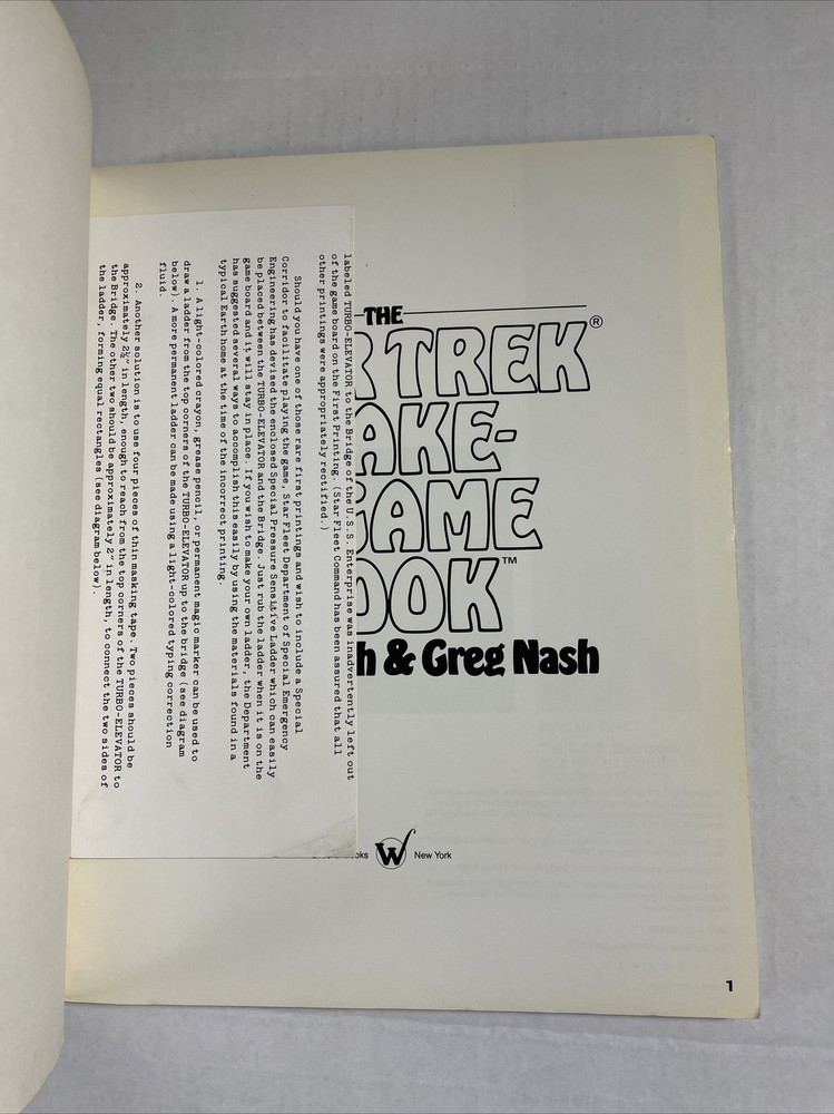 Star Trek Make A Game book unused 1979