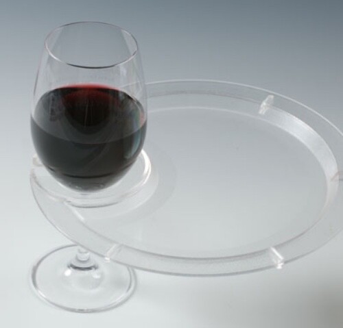 Party Plate With Built In Stemware Holder