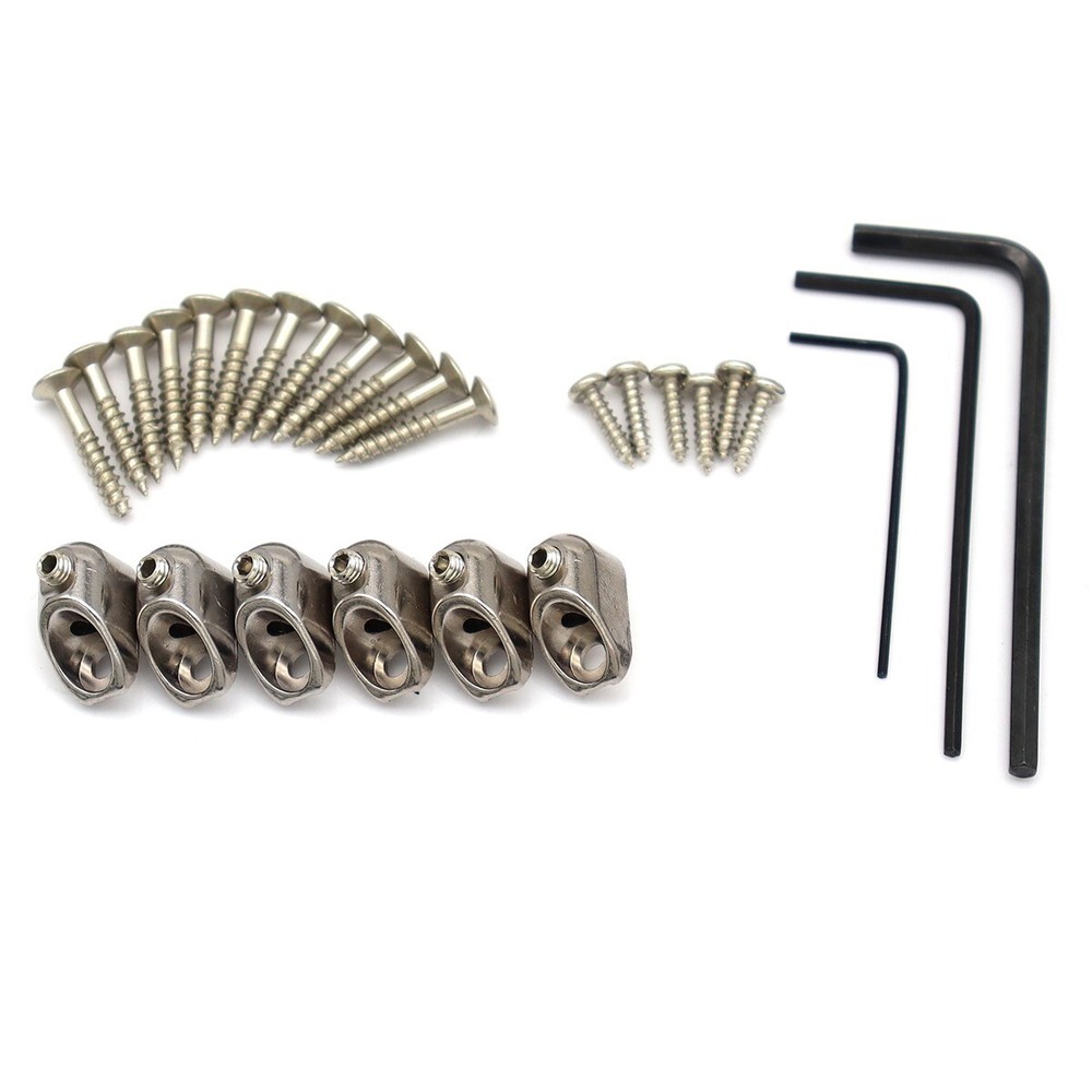 6 Strings Headless Guitar Bridge Saddle Single Bridge for Headless Guitar chrome