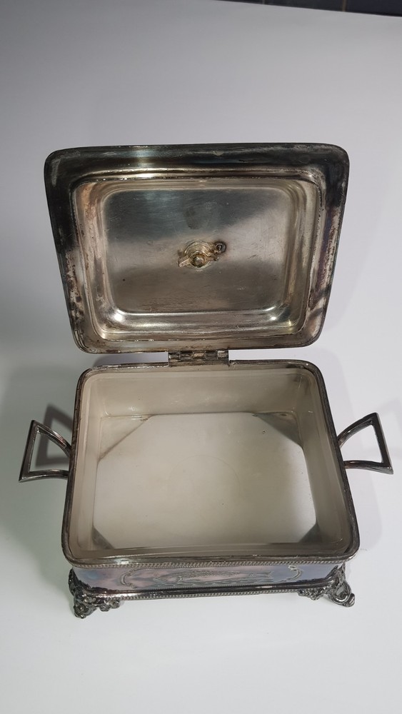 silver plate sardine box c1880-1910