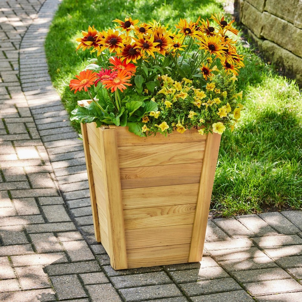 16 in Tall Wood Planter