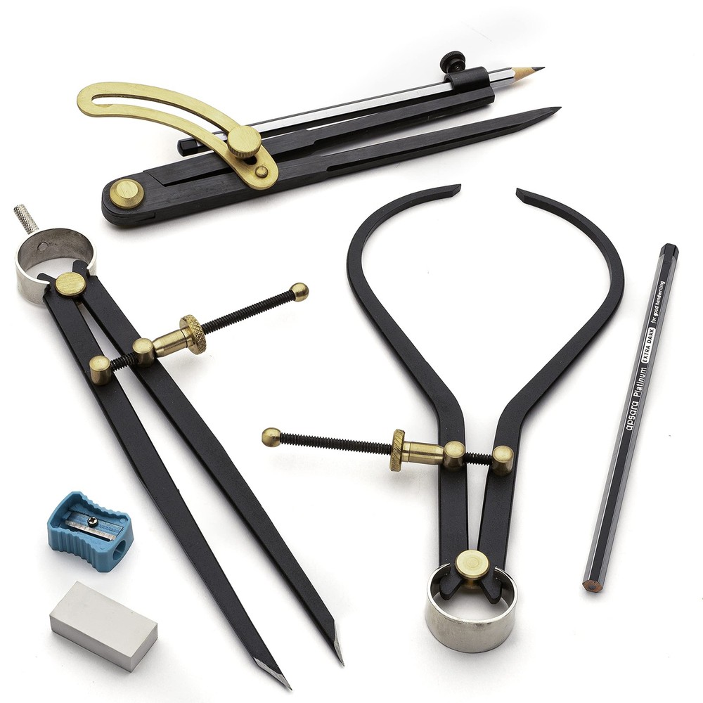 7-Piece Caliper and Compass Set | Industrial Workshop Instrument | Solid Stee...