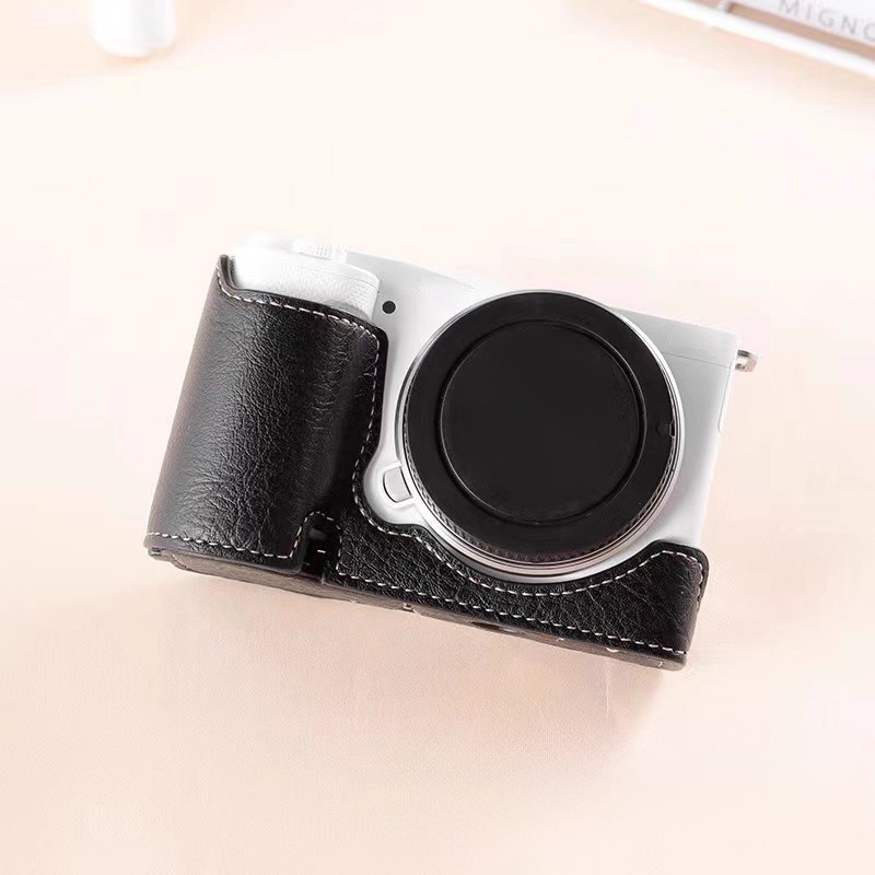 For Sony Zve10 Camera Bag Protective  Base PU Leather Case shell black