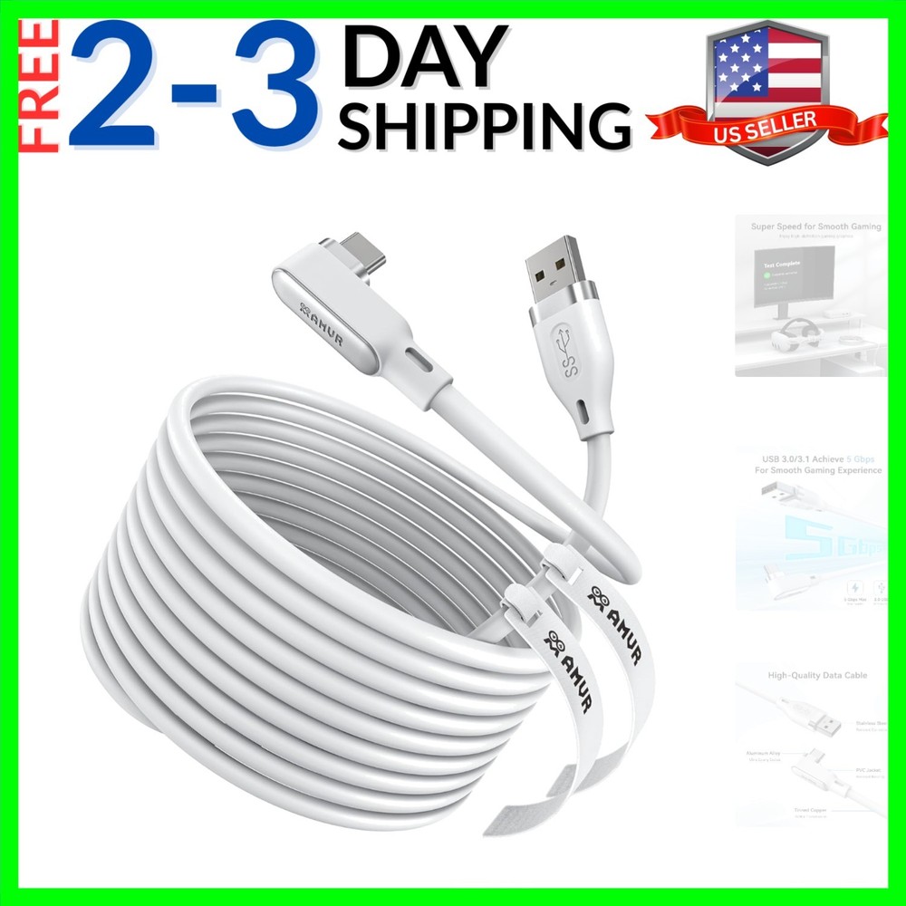 16FT5M Link Cable Compatible with Meta Quest 3/3s/2/Pro & Pico 4 Series - Max...