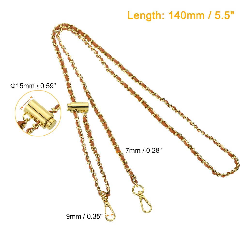 Purse Chain Strap, 55 Inch Adjustable Chains Strap Brown/Gold