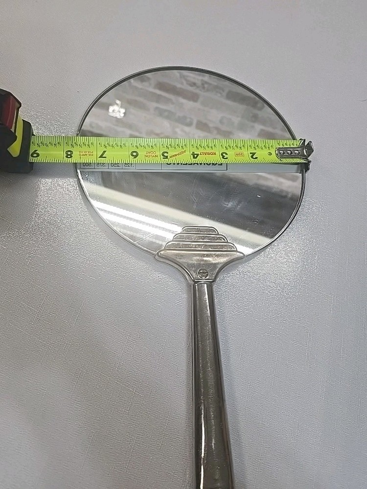 Vintage Handheld Vanity Barber Mirror Silver Toned**READ**