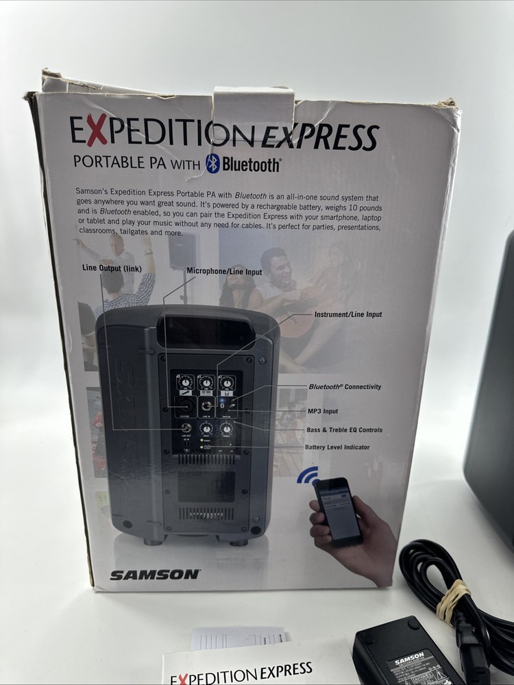 Samson Expedition Express Rechargeable Speaker System w/Bluetooth Portable PA