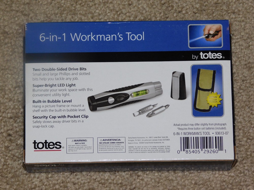 TOTES 6-IN-1 WORKMAN'S TOOL (New In Box)