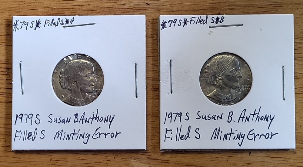  (2×) 1979 S - SUSAN B ANTHONY FILLED S - Minting Errors