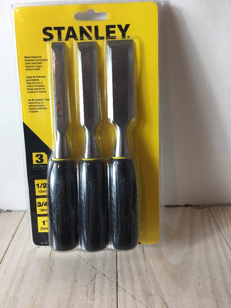 NIP!!! Stanley 3 Piece WOOD CHISEL SET ~16-150