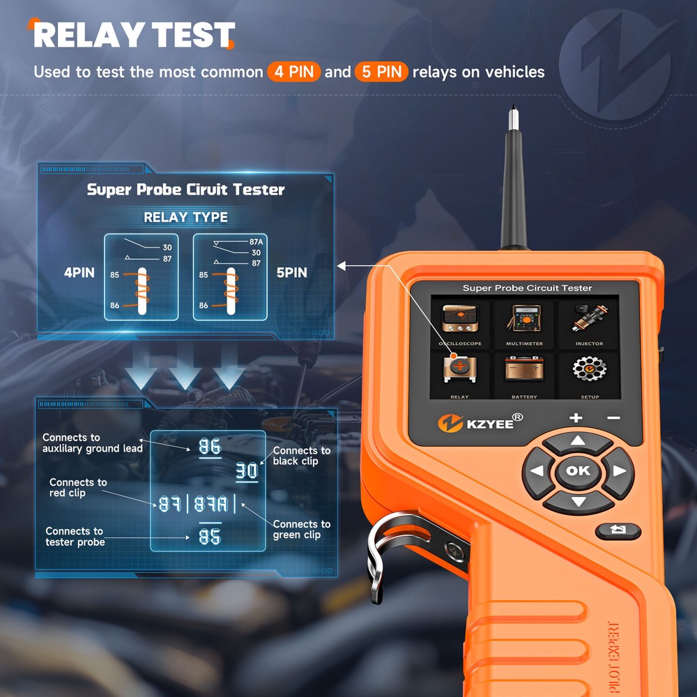 KZYEE KM601 PowerScan Circuit Test Tool 12V 24V Probe Electrical System Power