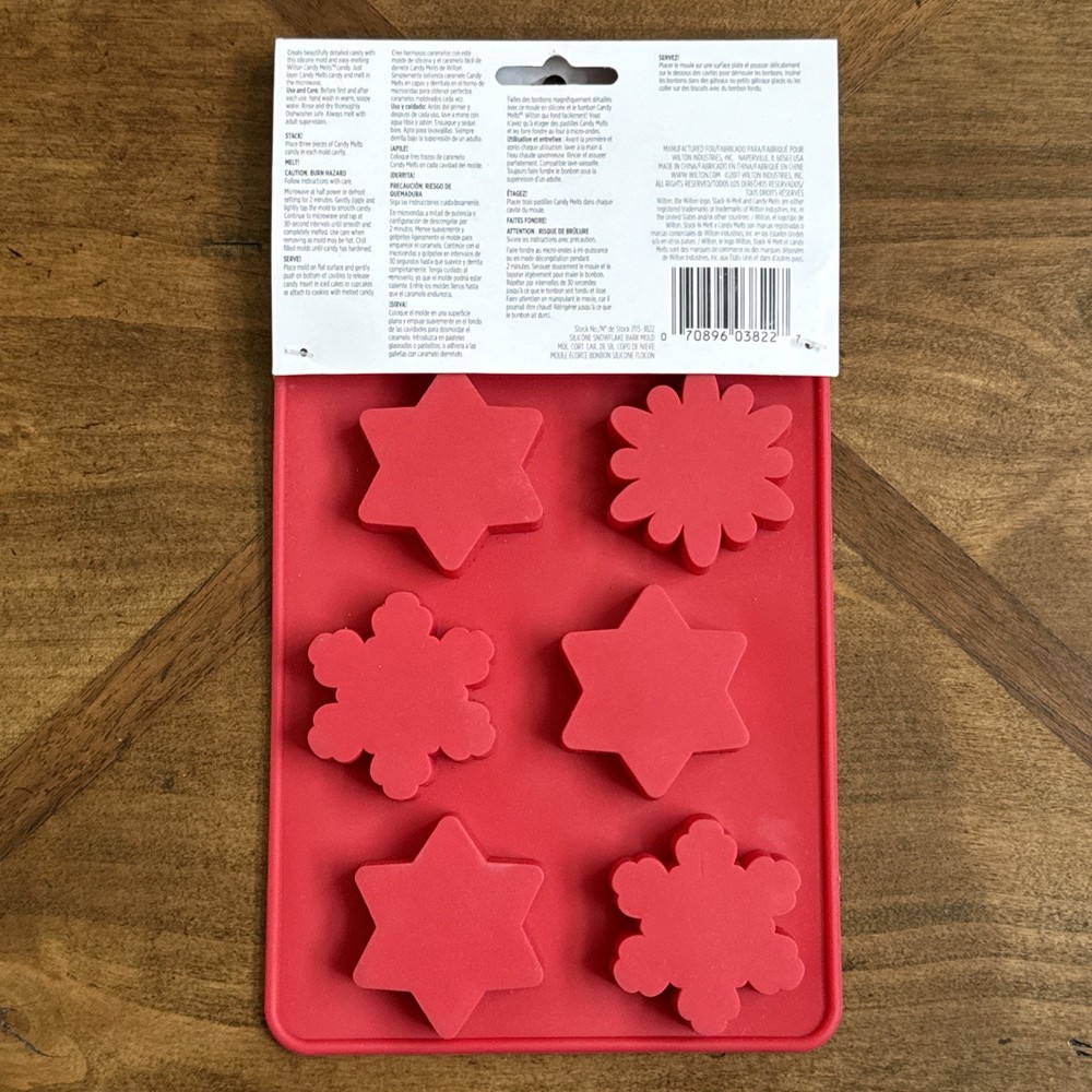 Wilton Silicone Snowflake Stack-N-Melt Bark Candy Chocolate Mold #2115-3822