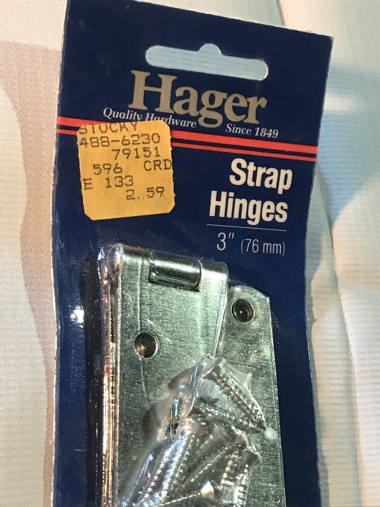 Hager 6" Light Duty Strap Hinge 1900-2C Steel 2 Pack