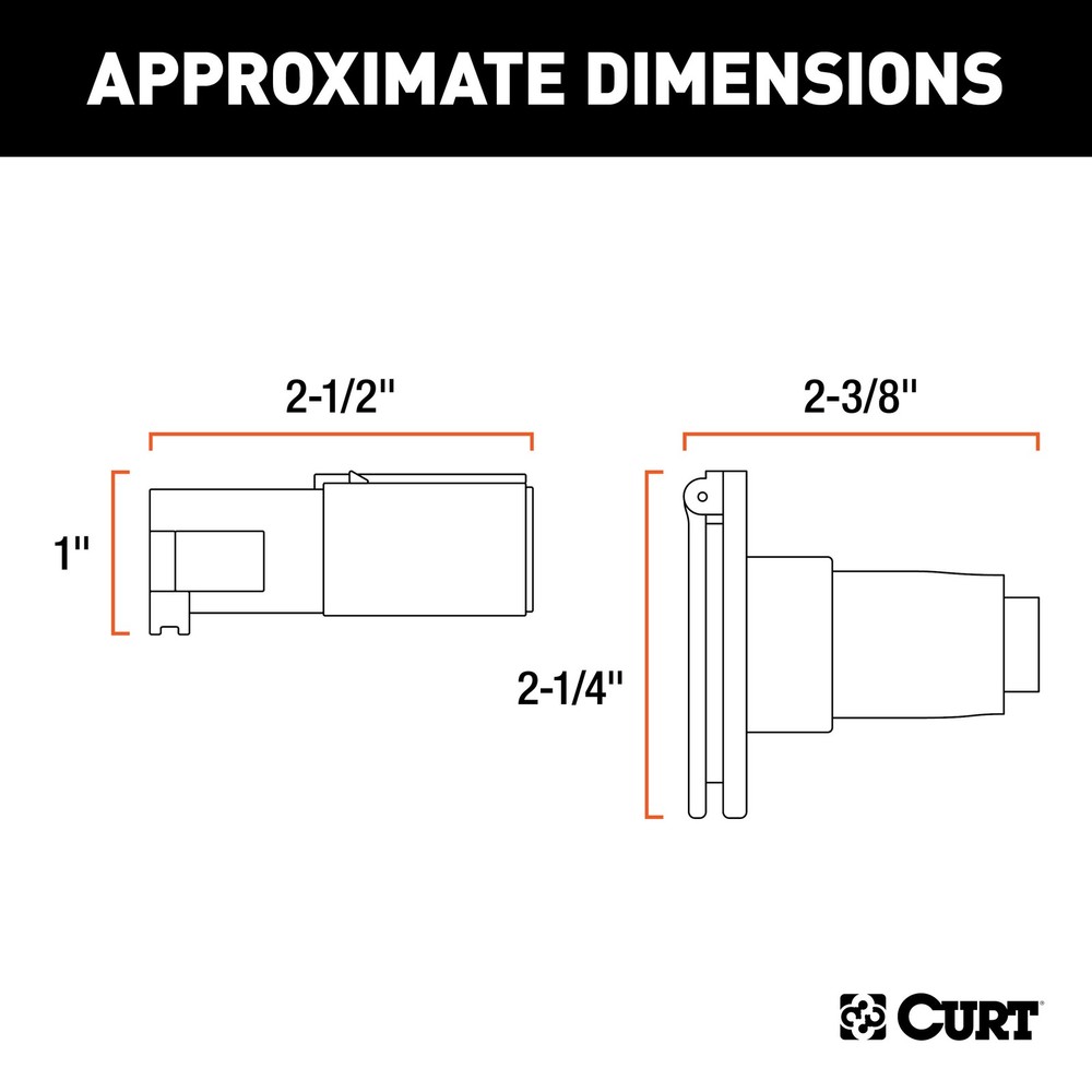 CURT 4-Way Round Connector Plug And Socket - 58761