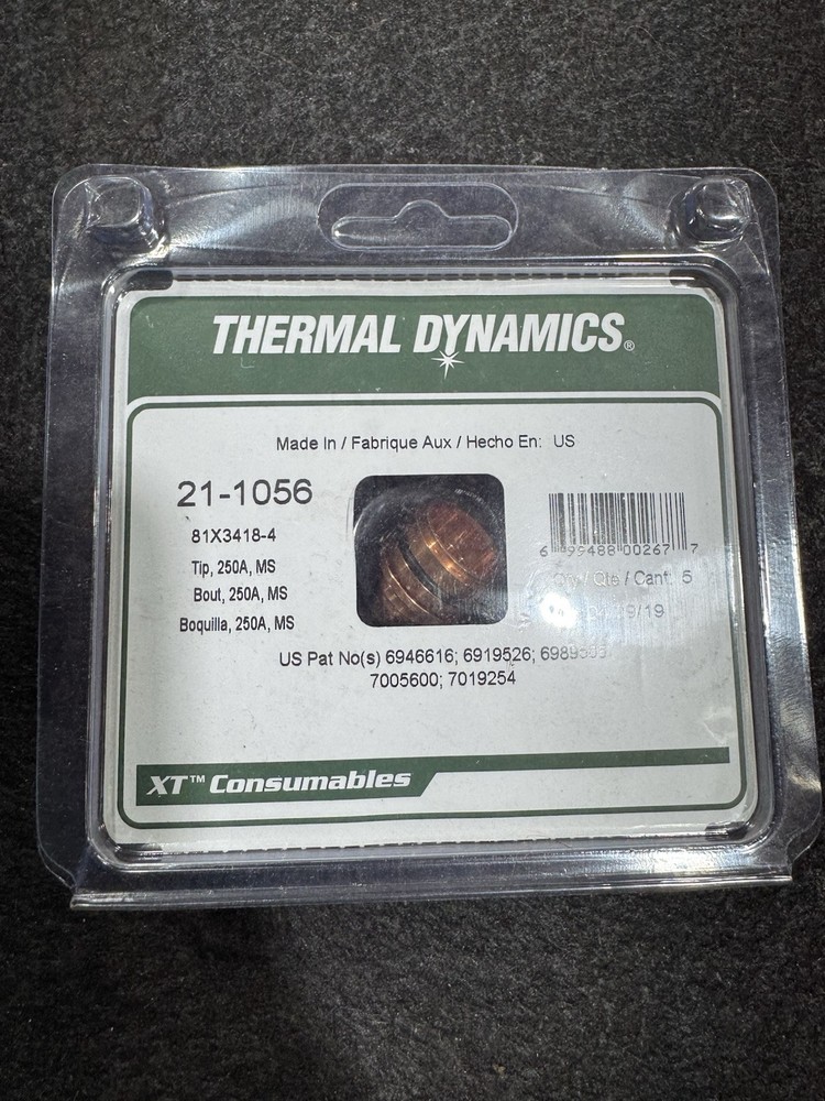 ✅ Thermal Dynamics 21-1056 Plasma Torch Tip 250A Ms 5 pack