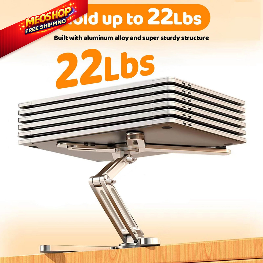 Moallia Laptop Stand with 360 Rotating Base, Computer Notebook Silver