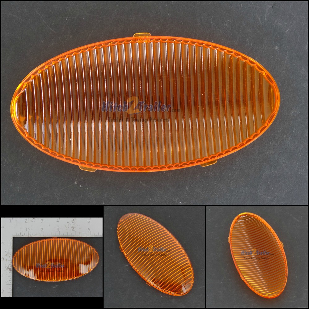 Replacement Amber LENS for Exterior RV PORCH LIGHT - Camper LENS Only Oval