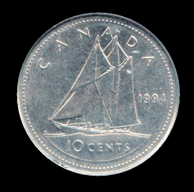 1994 Canada (2-coins)  10 cent   uncirculated coin from roll