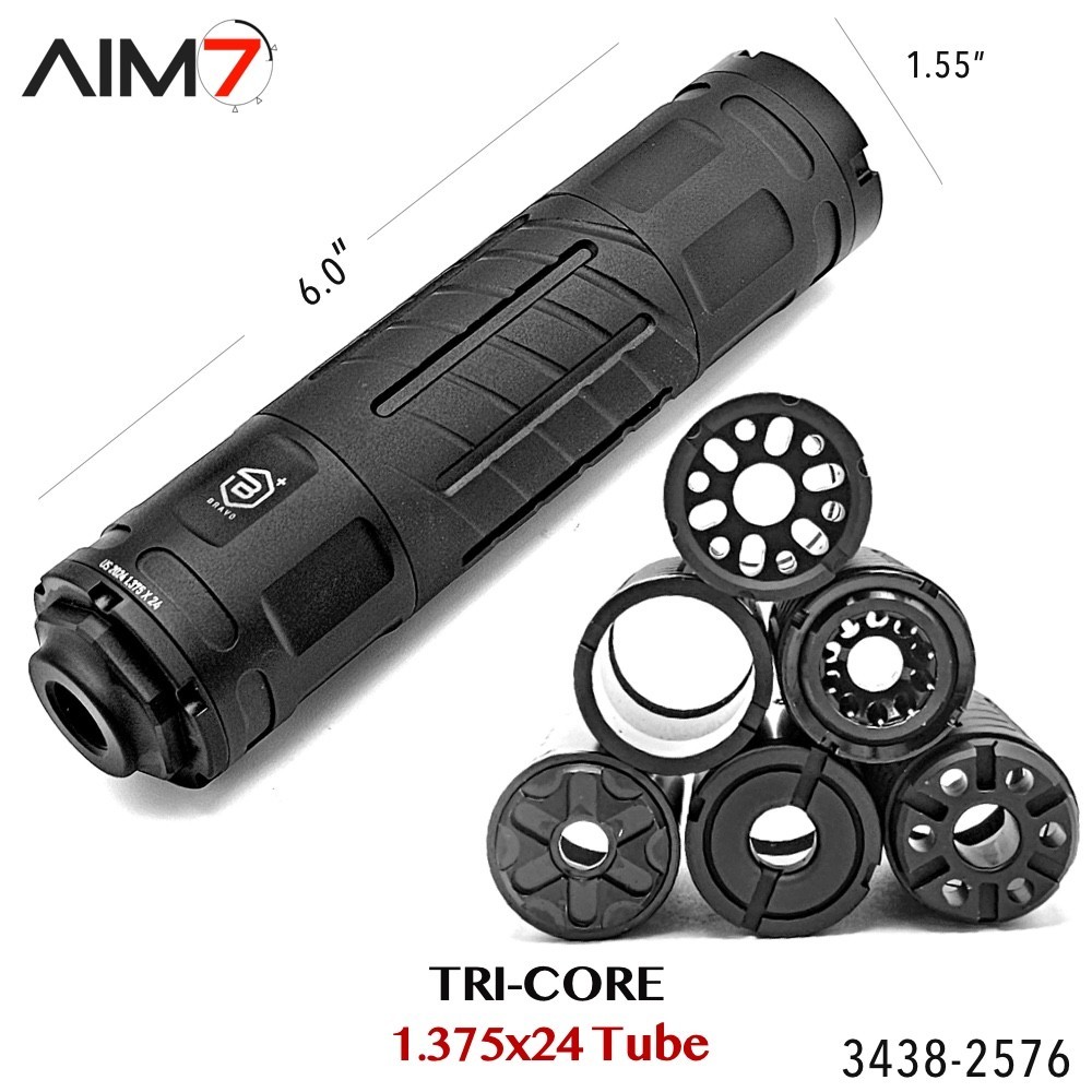 AIM7 TRI-CORE MATRA Light Muzzle Brake Linear Comp 6" 223/308/9mm/30CAL