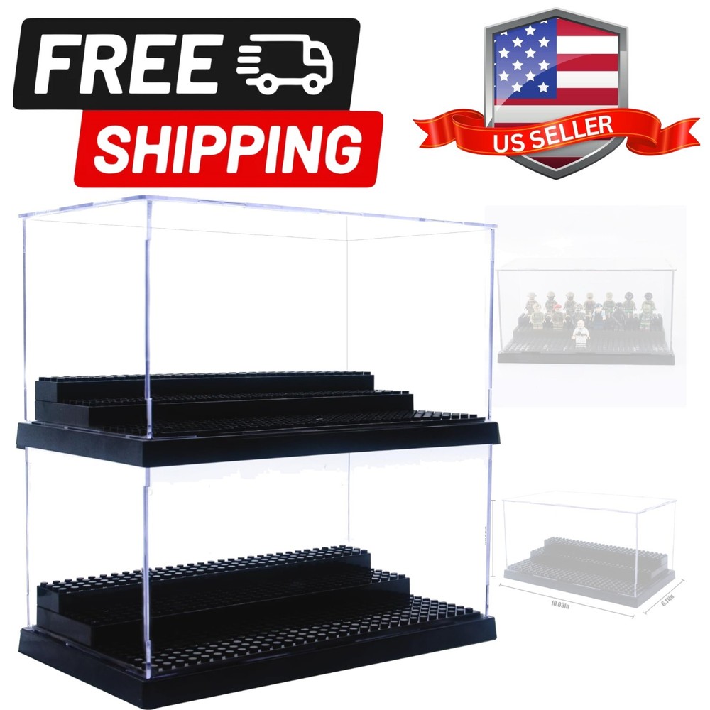 Minifigure Display Case for Action Figures Blocks, Dustproof Acrylic Display ...