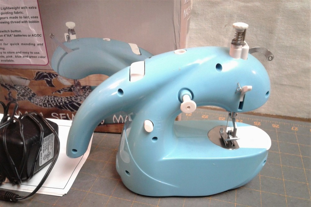 Mini Sewing Machine Blue Battery Powered