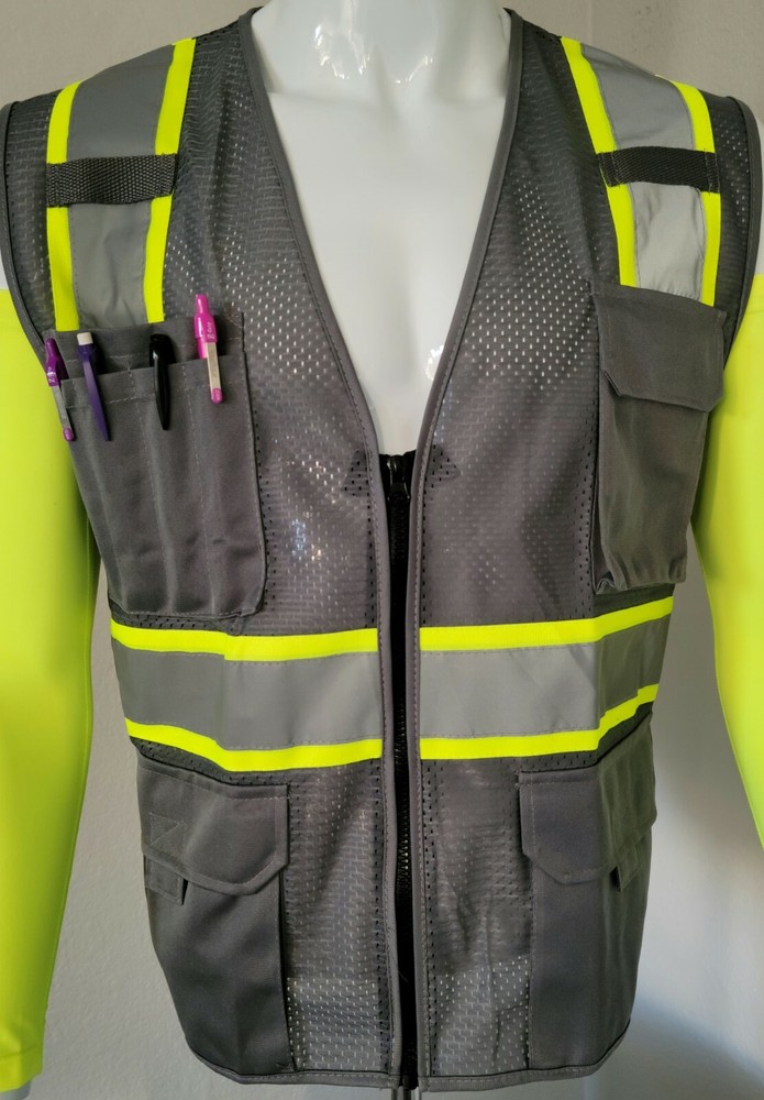 FX Two Tone High Visibility Dark Gray Safety Vest