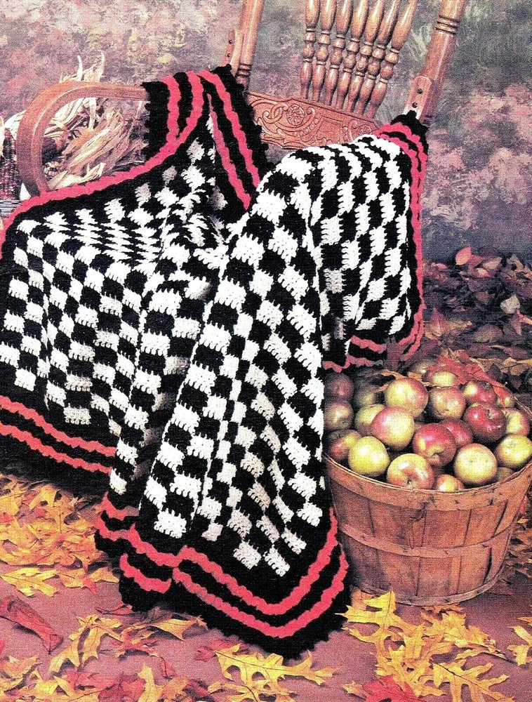 RACE DAY Checkered Afghan/Crochet Pattern INSTRUCTIONS ONLY