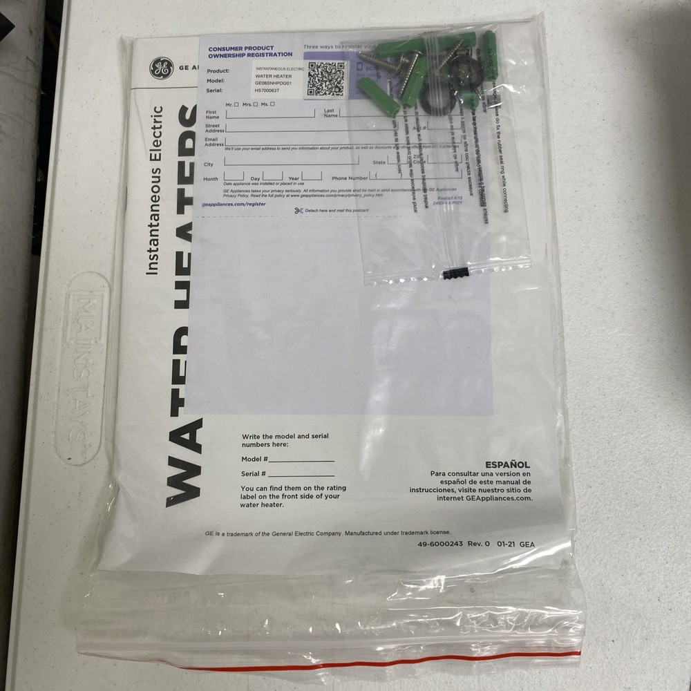 GE Self Modulating 1.2 GPM Point Of Use Tankless Electric Water Heater 5.5 KW