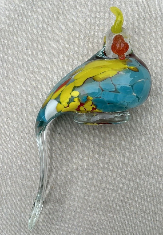 Colorful Glass Parrot Murano Style