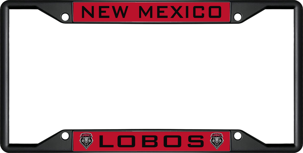 New Mexico LOBOS Black License Plate Frame