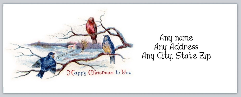 Personalized Address Labels Christmas Birds (AC 209)