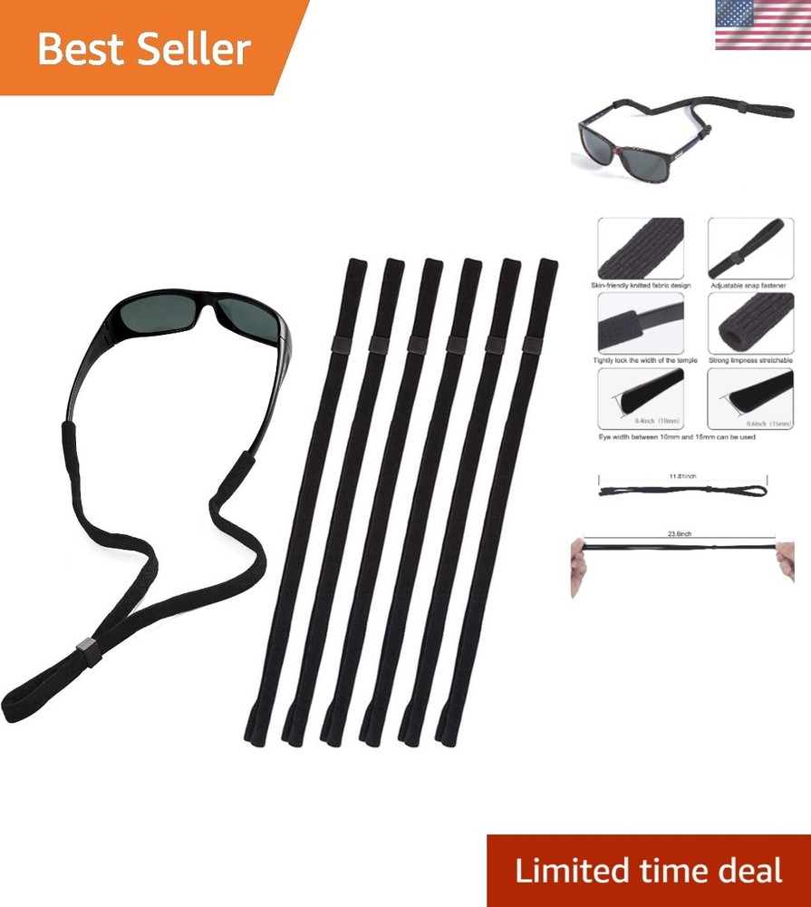 Stretchable Glasses Retainer Set – 6 Adjustable Lanyards for All Ages