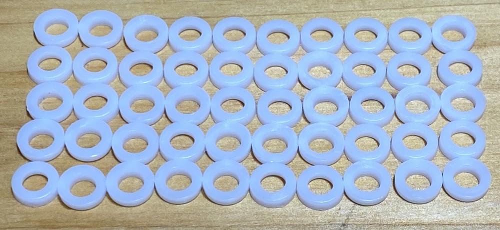 50 White Nylon Tension Rod Washers
