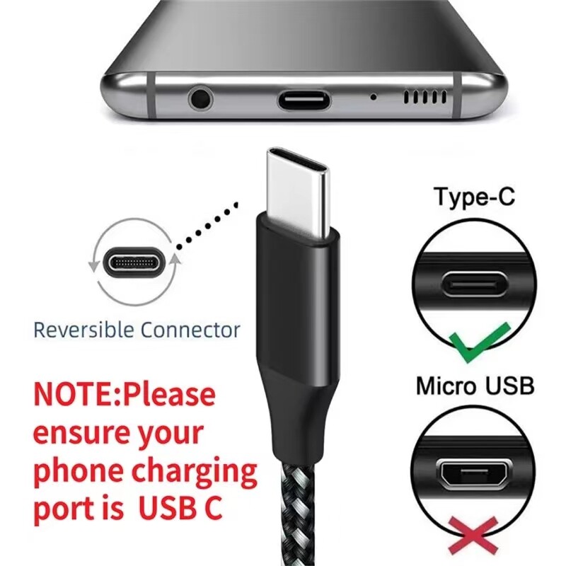 5 Pack USB C Type-C Fast Charging Data SYNC Charger Cable Cord 3/6/10FT LONG