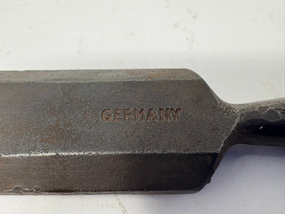 Vintage 1" Beveled Socket Chisel Germany Carving Woodworking Tool