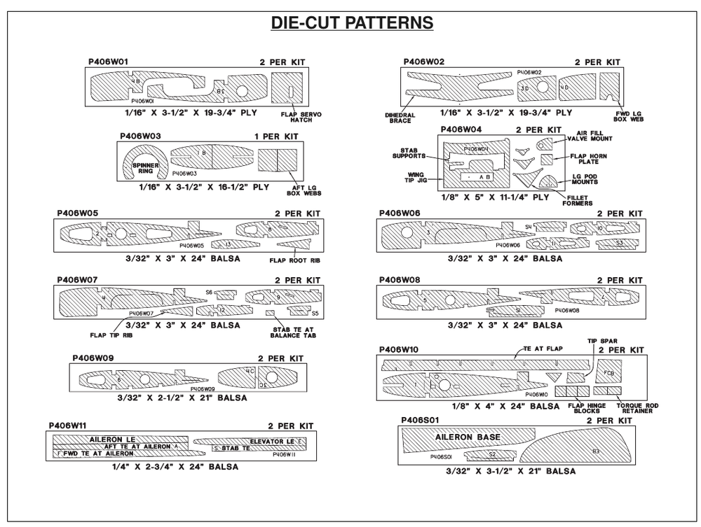 Plans for P40E Warhawk 64 inch wing.