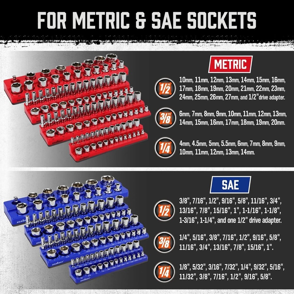 8-Piece Magnetic Socket Organizer, 8-piece Organizer