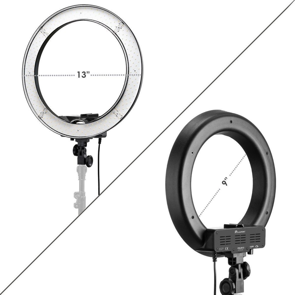 Flashpoint 13" -Dimmable LED 42W 5500K AC Powered Light Ring - White