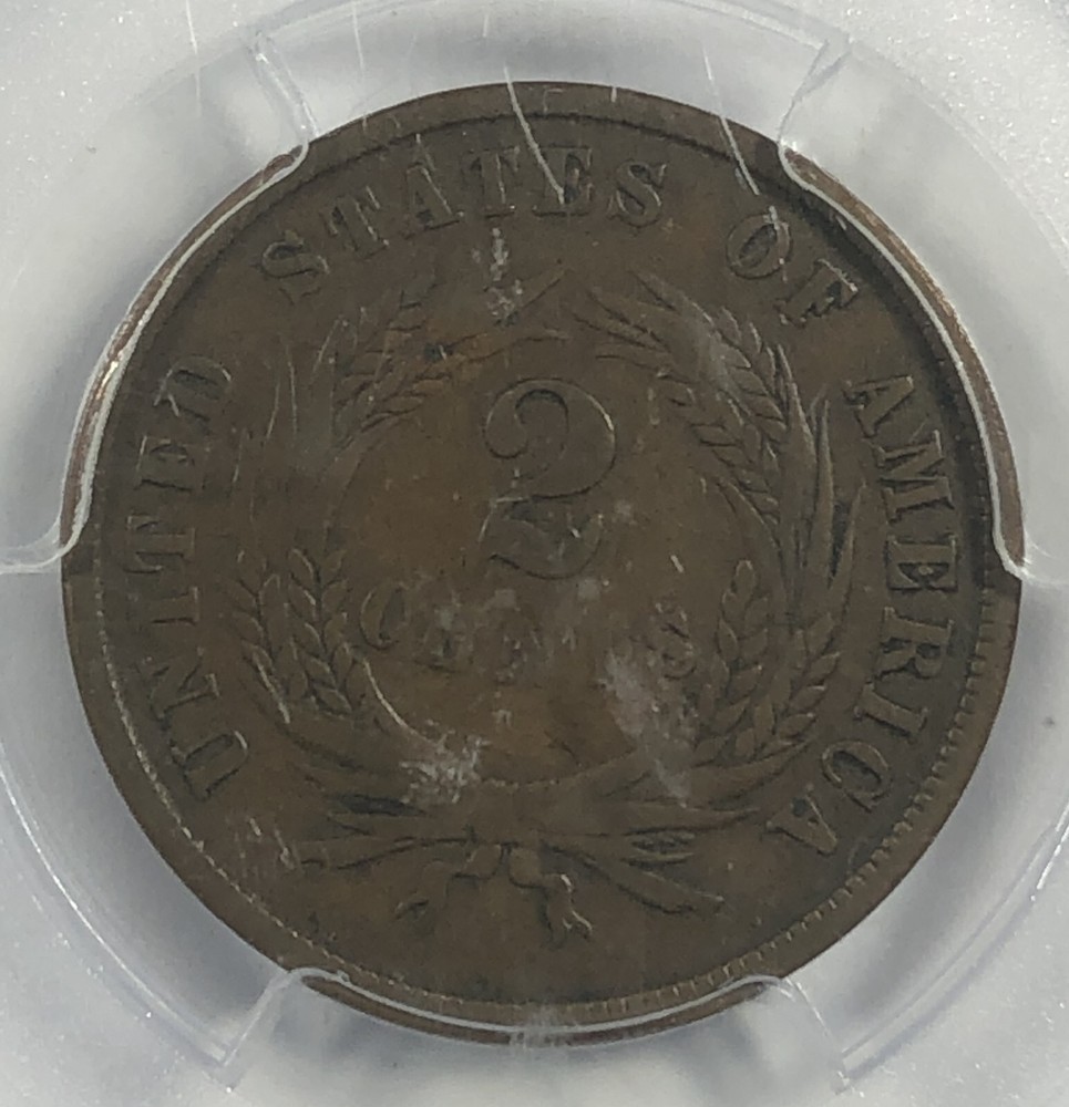 1864 Shield Two Cent. .02. PCGS VF 20. Small Motto.
