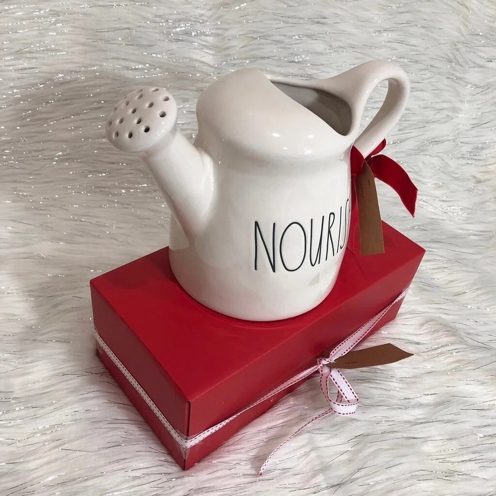 Rae Dunn Watering Pitcher White Ceramic New