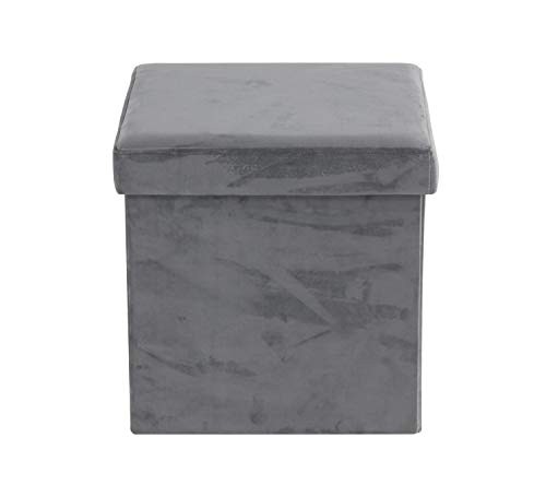 Polyester Square Storage Stool, 17" x 15" x 15", Gray