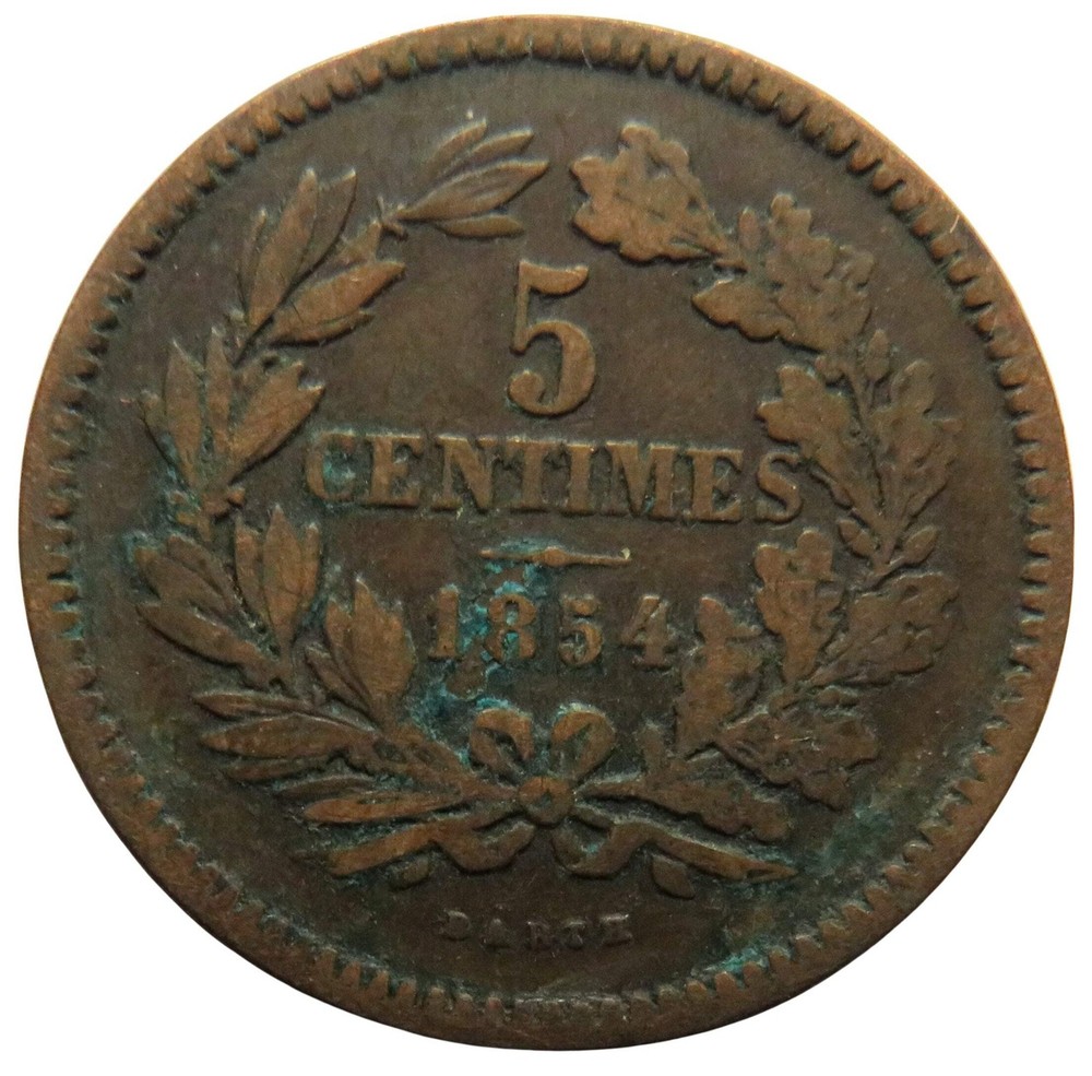 1854 Luxembourg 5 Centimes Coin