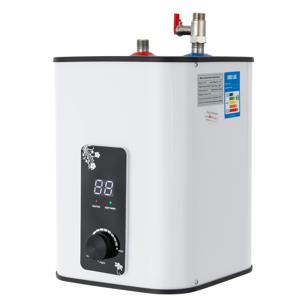 1500W 8L Electric Mini Tank Water Heater Rectangle Instant Hot Water Heater