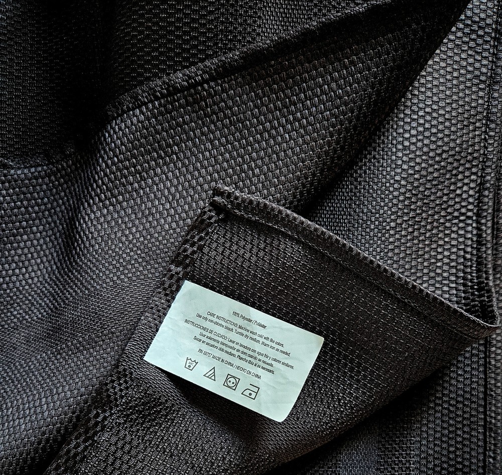 Black Table Cloth 60" X 102" Polyester Black on Black Stripe