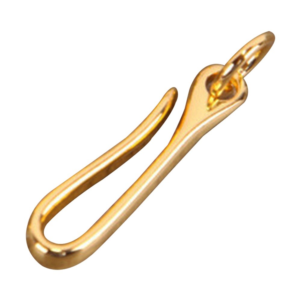 Retro Solid Brass Key Chain Key Ring Belt U Hook Wallet Chain Fish Hook 3 Size