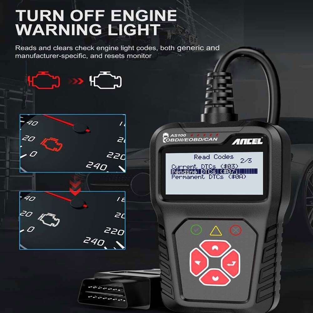 Ancel AS100 OBD2 Scanner Car Diagnostic Tool Erase Engine Fault OBD2 Code Reader