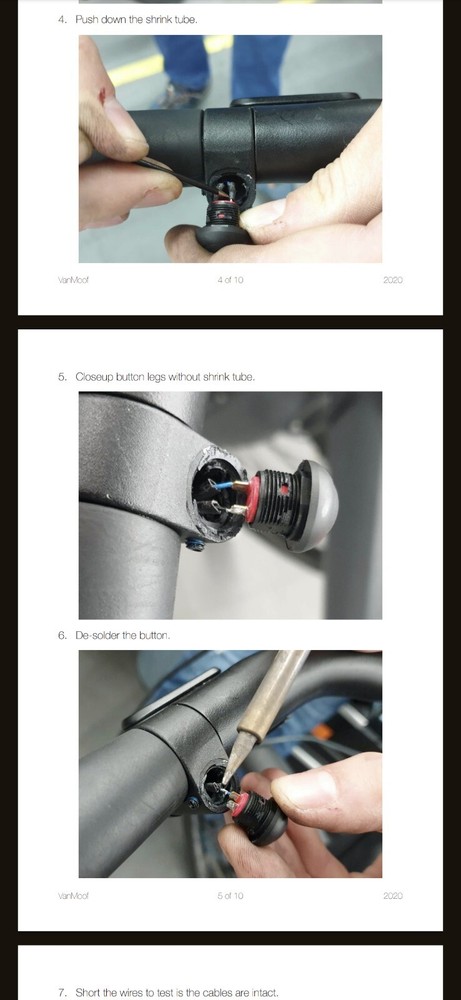 Two(2) Vanmoof S3 & X3 Boost/Power Button