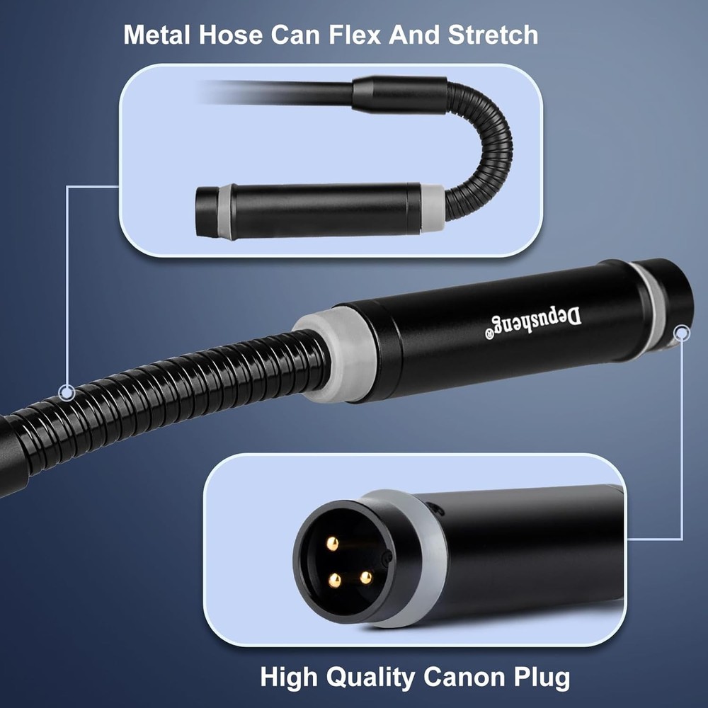 Depusheng Professional Dynamic DJ Microphone for Mixer Dedicated Disc Black