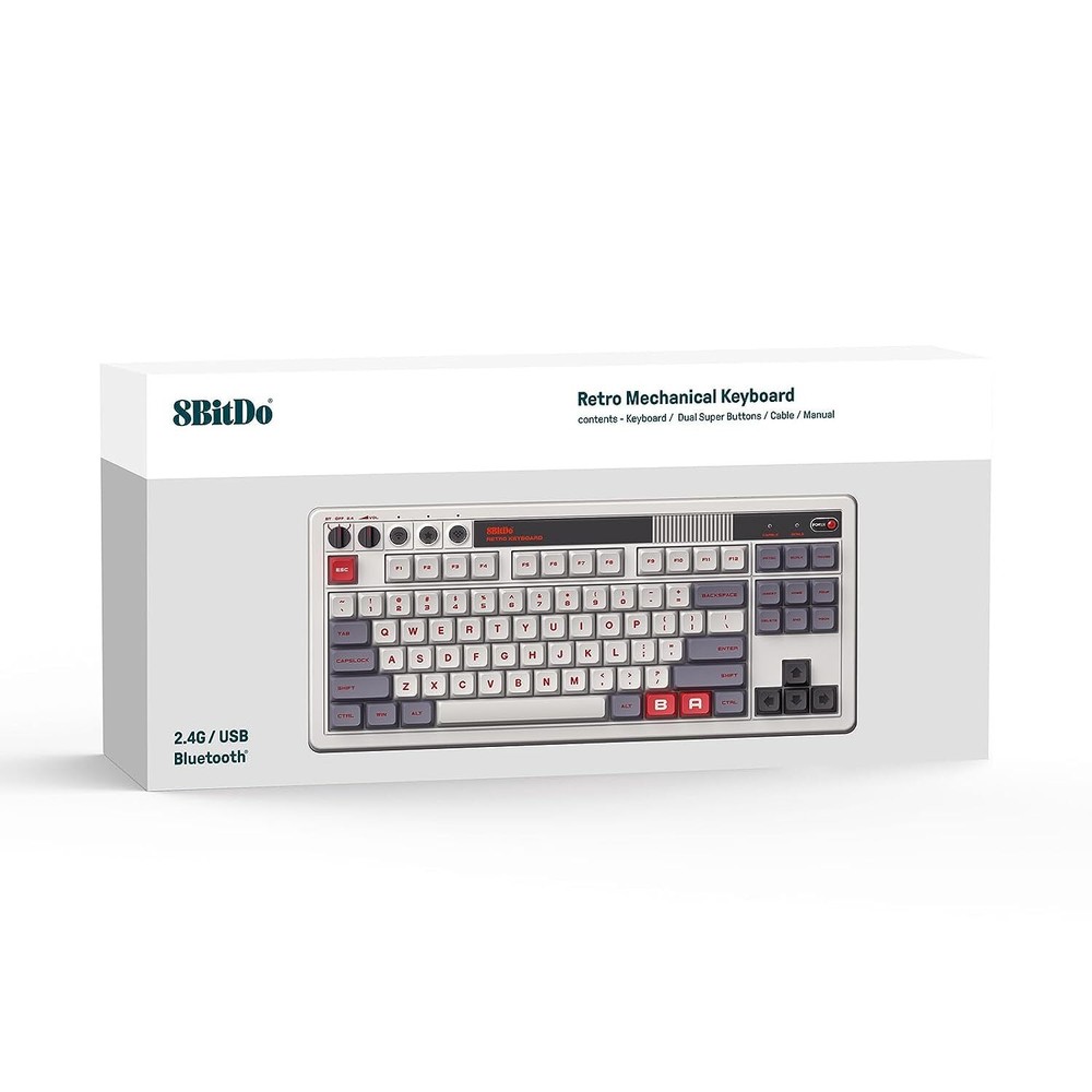 New 8Bitdo Retro Bluetooth Mechanical Gaming Keyboard, Programmable - N Edition